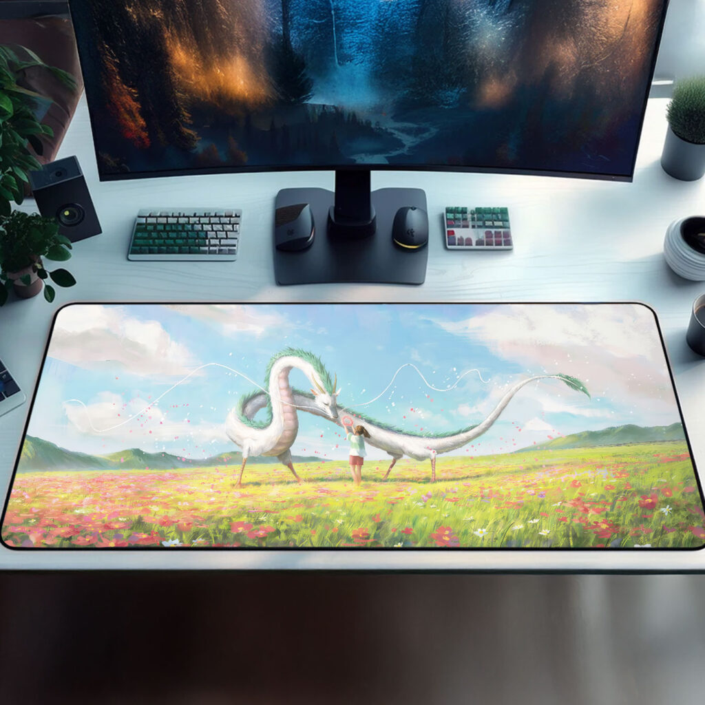 Spirited Away Haku Chihiro Meadow Reunion Desk Mat 1