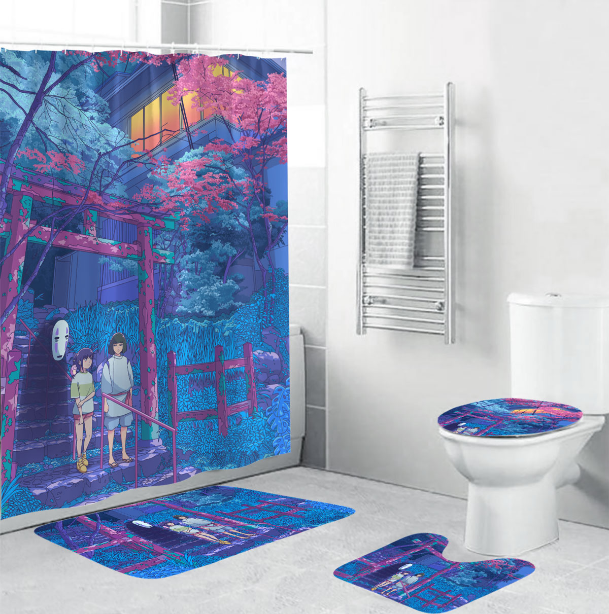 Spirited Away Shower Curtain Anime Bathroom Set 3 Spirited Away Shower Curtain Anime Bathroom Set - Image 3