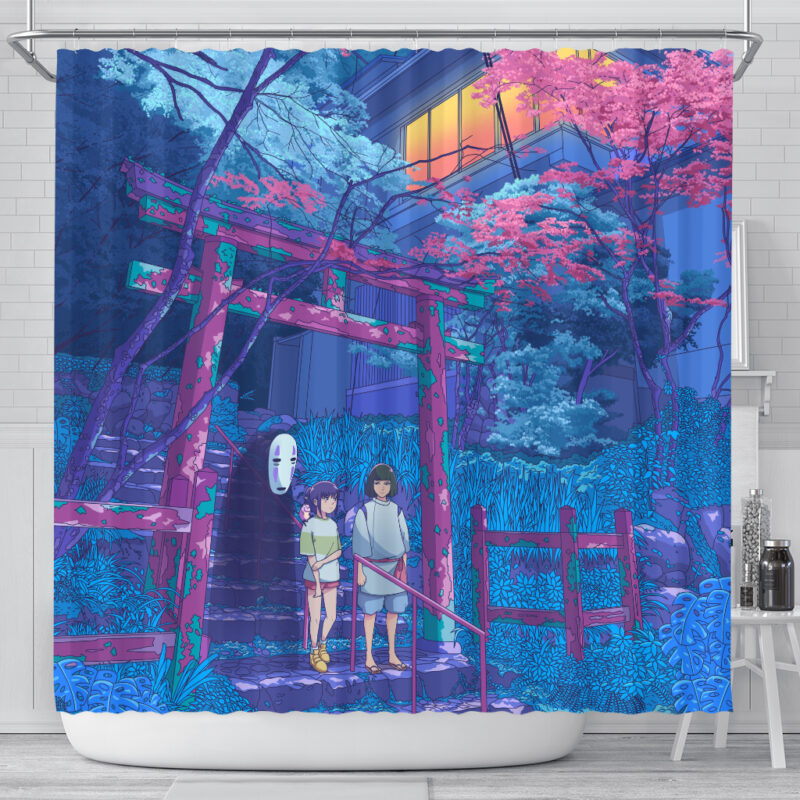 Spirited Away Shower Curtain Anime Bathroom Set 4
