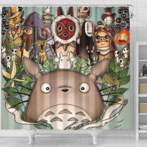 Studio Ghibli Characters Anime Bathroom Curtain
