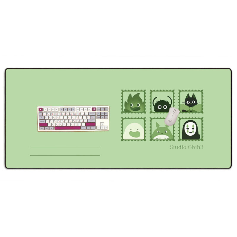 Studio Ghibli Green Stamp Characters Desk Mat 3