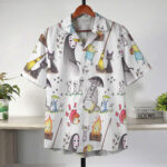 Studio Ghibli Hand-Drawn All Characters White Hawaiian Shirt