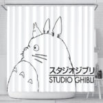 Studio Ghibli Logo Official White Shower Curtain