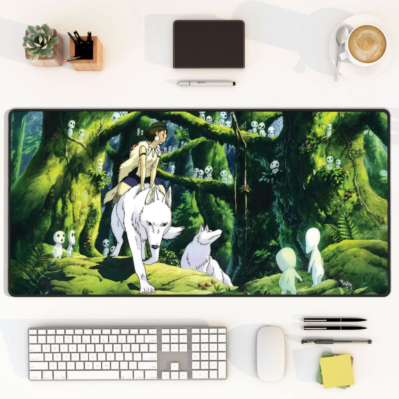 Studio Ghibli Princess Mononoke Wolf Forest Desk Mat 1