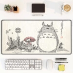 Totoro Ink Wash Bus Stop Scene Desk Mat Mouse Pad