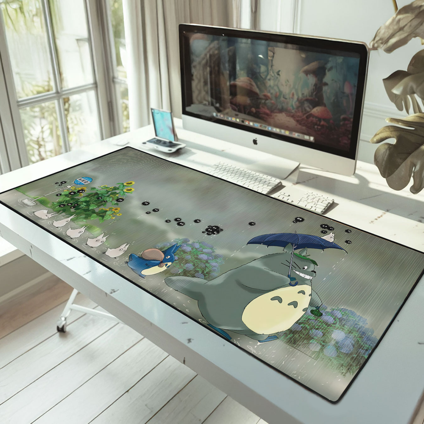 Totoro Rainy Day Parade Desk Mat - Studio Ghibli Mouse Pad 2 Totoro Rainy Day Parade Desk Mat - Studio Ghibli Mouse Pad - Image 2