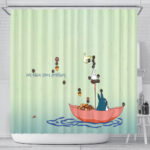 Totoro Umbrella Boat Soot Sprites Funny Ghibli Curtain