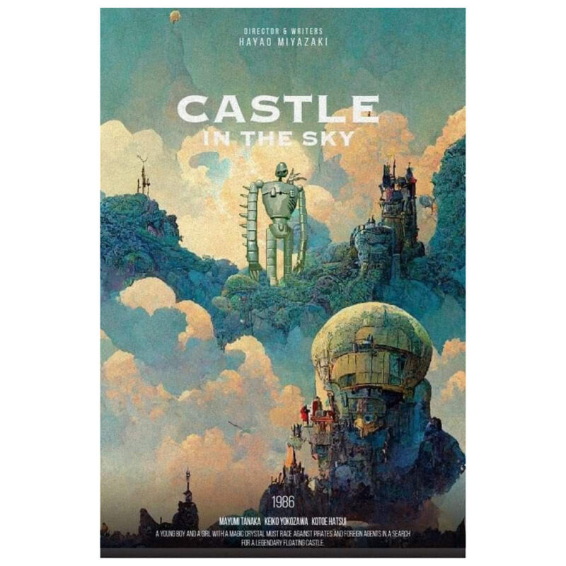 Castle In The Sky Laputa Vintage Poster Print