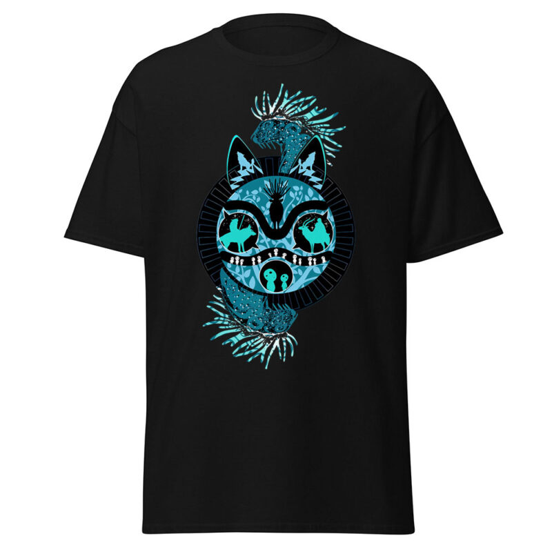 Forest Spirit Mask Animal Symbol Anime Art T Shirt 2