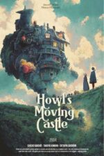Howls Moving Castle Floating Castle Poster Print