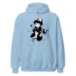 Ghibli Kiki Minimal Black Line Art Hoodie