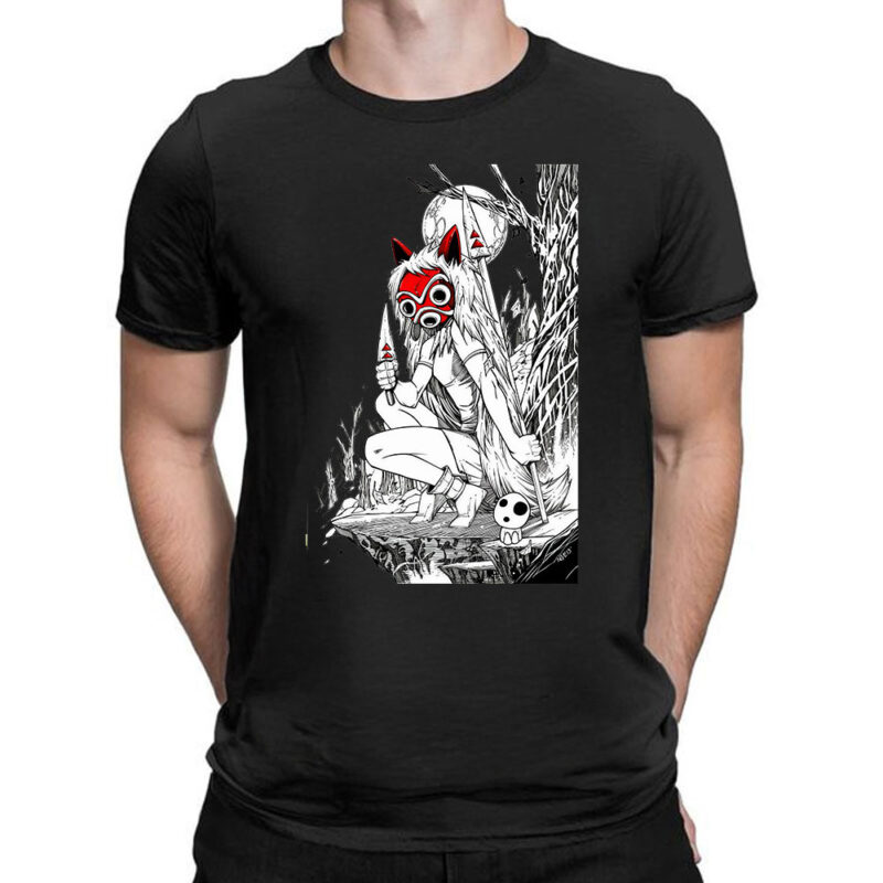 Princess Mononoke Dark Forest Art T Shirt 1
