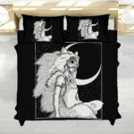 Princess Mononoke Moonlight Line Art Bed Set