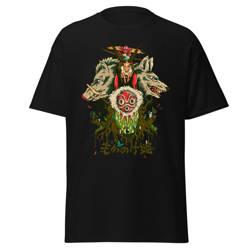 Princess Mononoke San Wolf Spirit Forest Mask Anime T Shirt 2