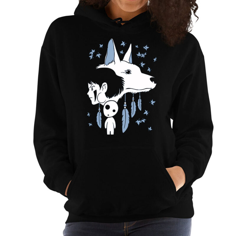 Studio Ghibli Blue Night Mononoke Hoodie 2