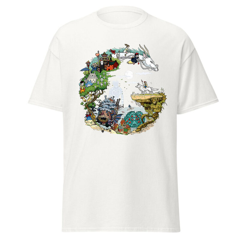 Studio Ghibli Characters Circle Movies Art T Shirt 3