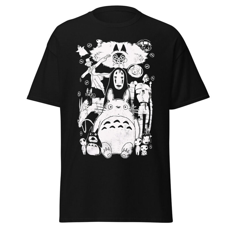 Studio Ghibli Characters Grey Collage T Shirt 2