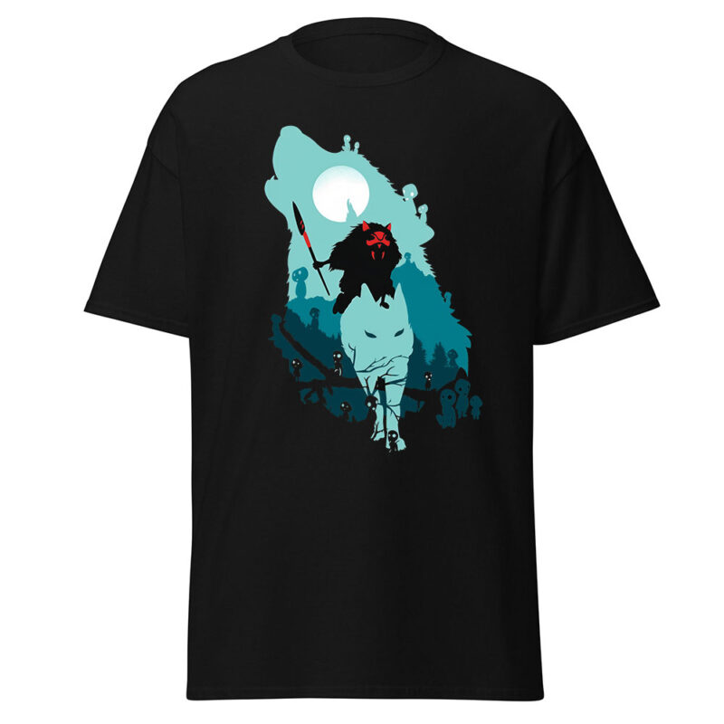 Studio Ghibli Forest Wolf Moon Graphic T Shirt 1