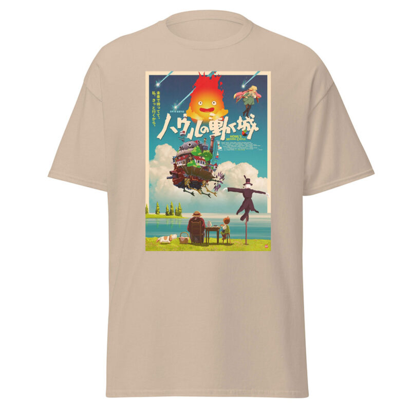 Studio Ghibli Howls Moving Castle Poster Style T Shirt 7