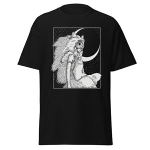 Studio Ghibli Princess Mononoke Moonlight Line Art T Shirt