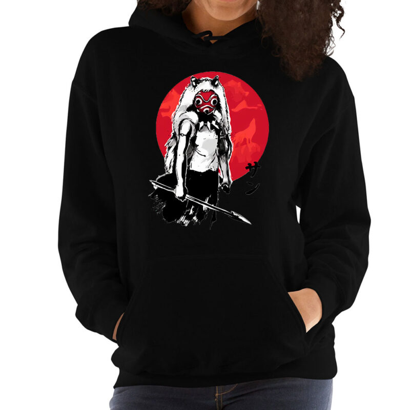 Studio Ghibli Princess Mononoke Red Sun Hoodie av