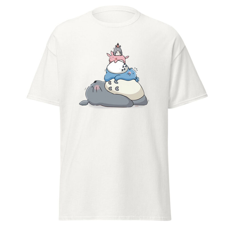 Studio Ghibli Sleeping Totoro Stack Friends T Shirt 2