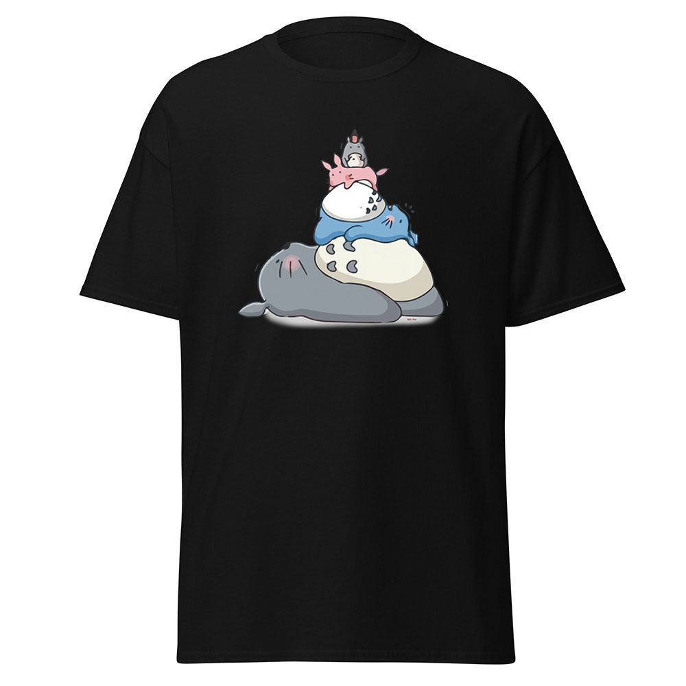 Studio Ghibli Sleeping Totoro Stack Friends T Shirt 3 Studio Ghibli Sleeping Totoro Stack Friends T Shirt - Image 3