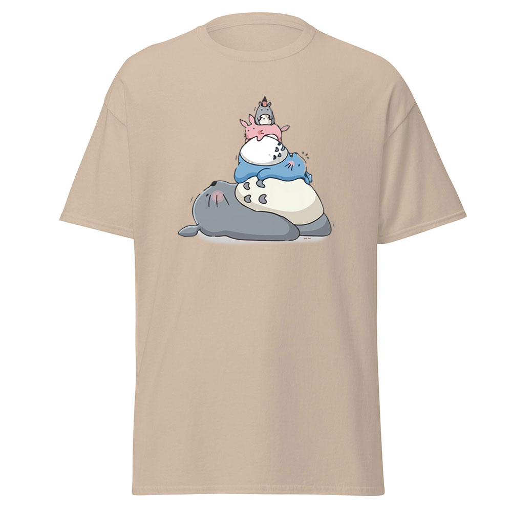 Studio Ghibli Sleeping Totoro Stack Friends T Shirt 7 Studio Ghibli Sleeping Totoro Stack Friends T Shirt - Image 7
