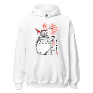 Studio Ghibli Totoro Sakura Ink Art Hoodie