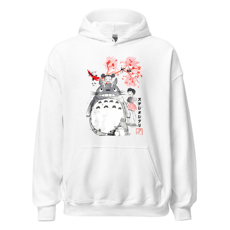 Studio Ghibli Totoro Sakura Ink Art Hoodie 2