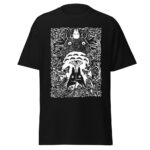 Studio Ghibli Totoro Woodcut Style Black White T Shirt