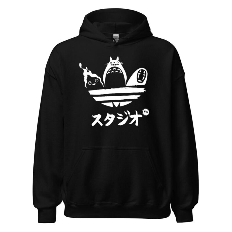 Totoro Calcifer No Face Minimal Logo Hoodie 2