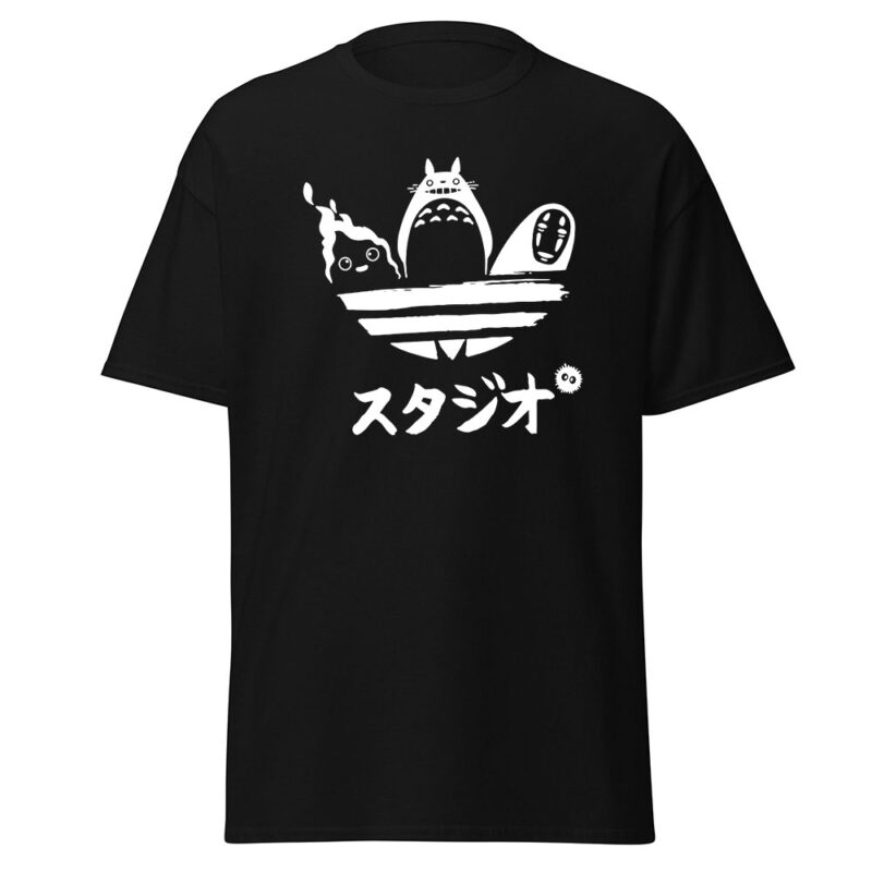 Totoro Calcifer No Face Minimal Logo T Shirt 2
