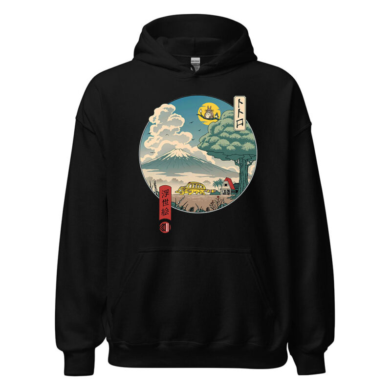 Totoro Ukiyo Landscape Art Hoodie 3
