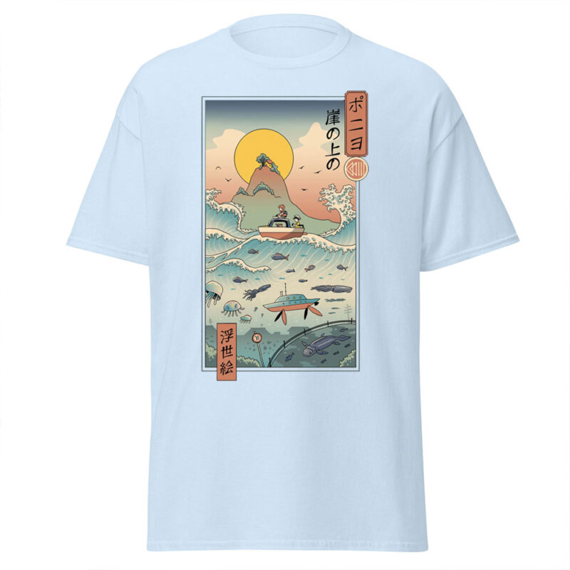 Ponyo Ukiyo e Ocean Wave T Shirt 9