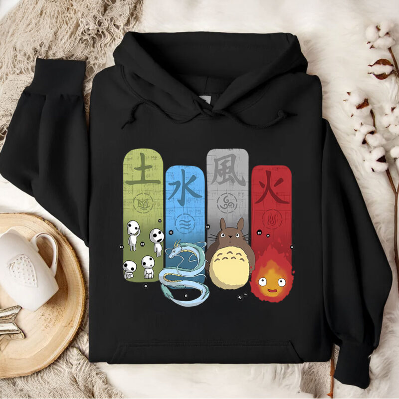 Studio Ghibli Elements Forest Spirits Graphic Hoodie 2