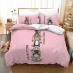 Studio Ghibli Totoro No Face Cute Pink Bedding Set