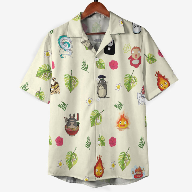 Studio Ghibli Tropical Cream Hawaiian Shirt 2