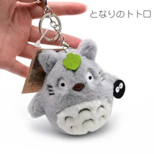 Totoro Plush Keychain Stuffed Animal (Blue, Grey)