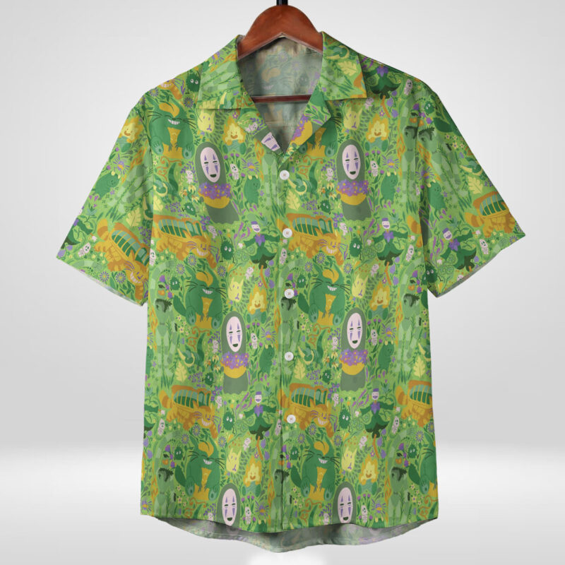 Spirited Away No Face Forest Pattern Hawaiian Shirt 3