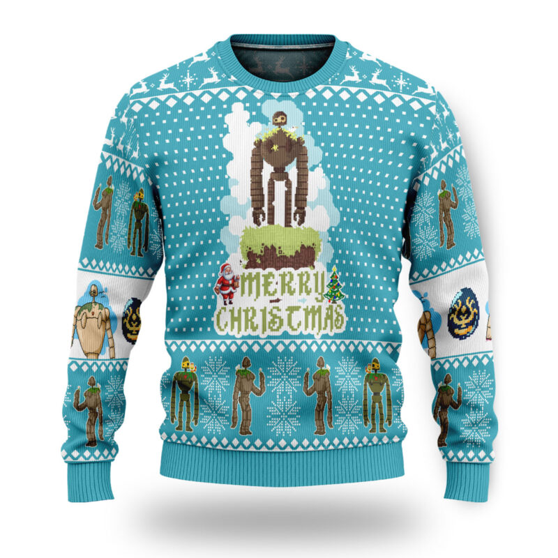 Castle in the Sky Robot Soldier Ugly Christmas Sweater 2