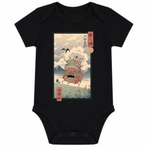 Howl’s Moving Castle Baby Onesie Ukiyo E Castle Design