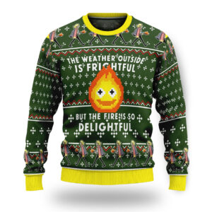 Howl’s Moving Castle Calcifer Ugly Christmas Sweater