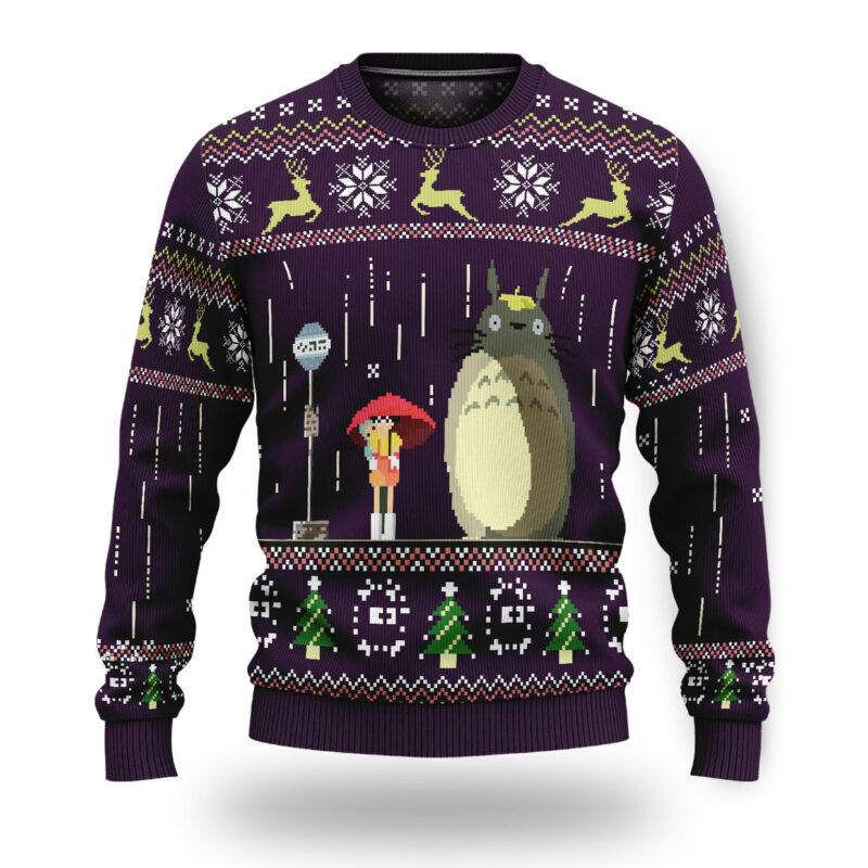 My Neighbor Totoro Bus Stop Ugly Christmas Sweater 1