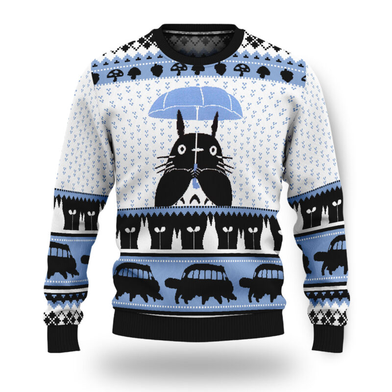 My Neighbor Totoro Rainy Day Ugly Christmas Sweater 1