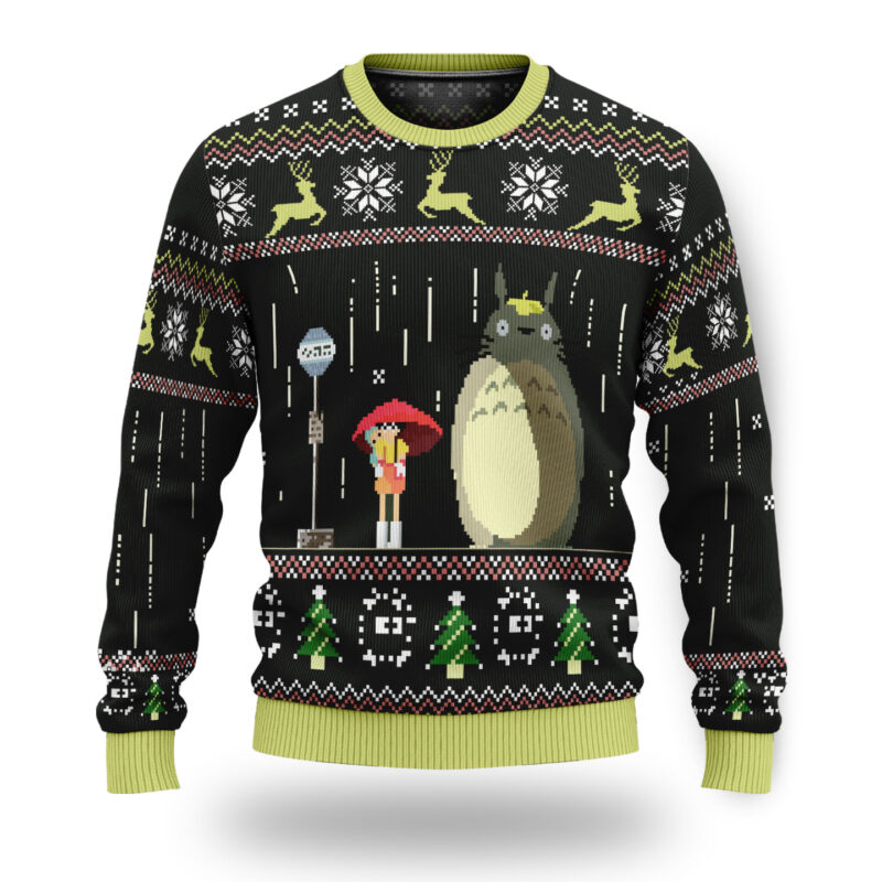 My Neighbor Totoro Rainy Night Ugly Christmas Sweater 1