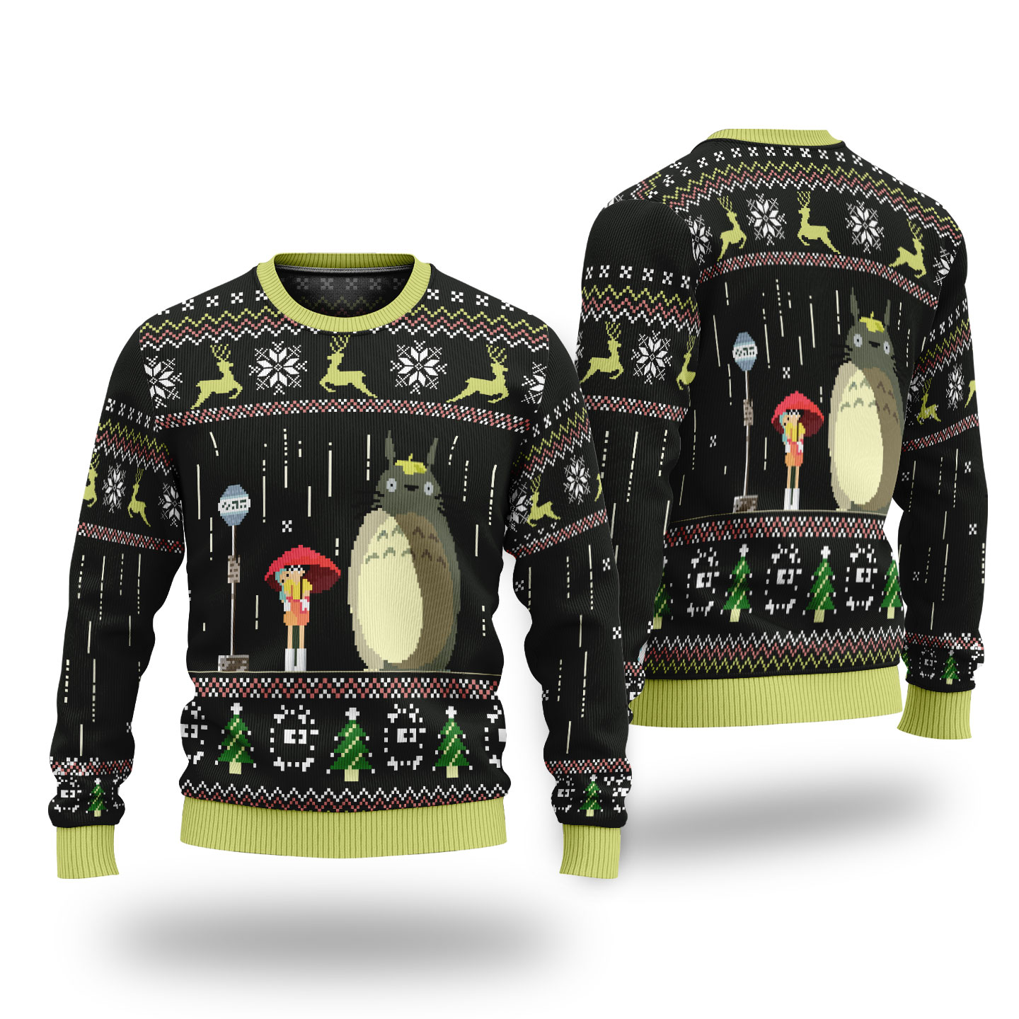 My Neighbor Totoro Rainy Night Ugly Christmas Sweater 6 My Neighbor Totoro Rainy Night Ugly Christmas Sweater 2
