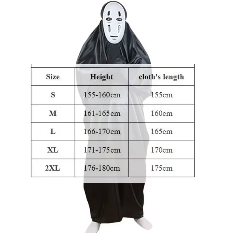 No Face Costume Kaonashi Cosplay Outfit for Adults, Kid 15 No Face Costume Kaonashi Cosplay Outfit 2