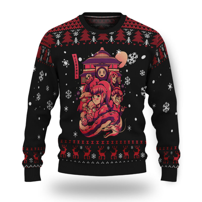 Spirited Away Bathhouse Spirits Ugly Christmas Sweater 1