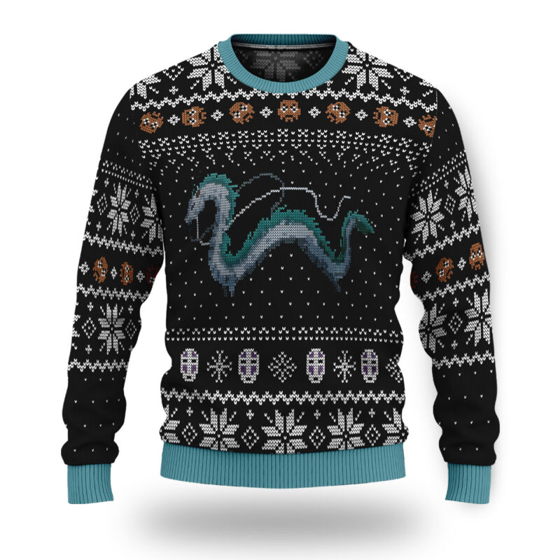 Spirited Away Haku Dragon Ugly Christmas Sweater 2